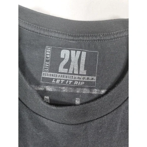 Live Large 2XL Black Short Sleeve Graphic Tee Lifting Powerlifting Gym T-Shirt - Picture 3 of 6
